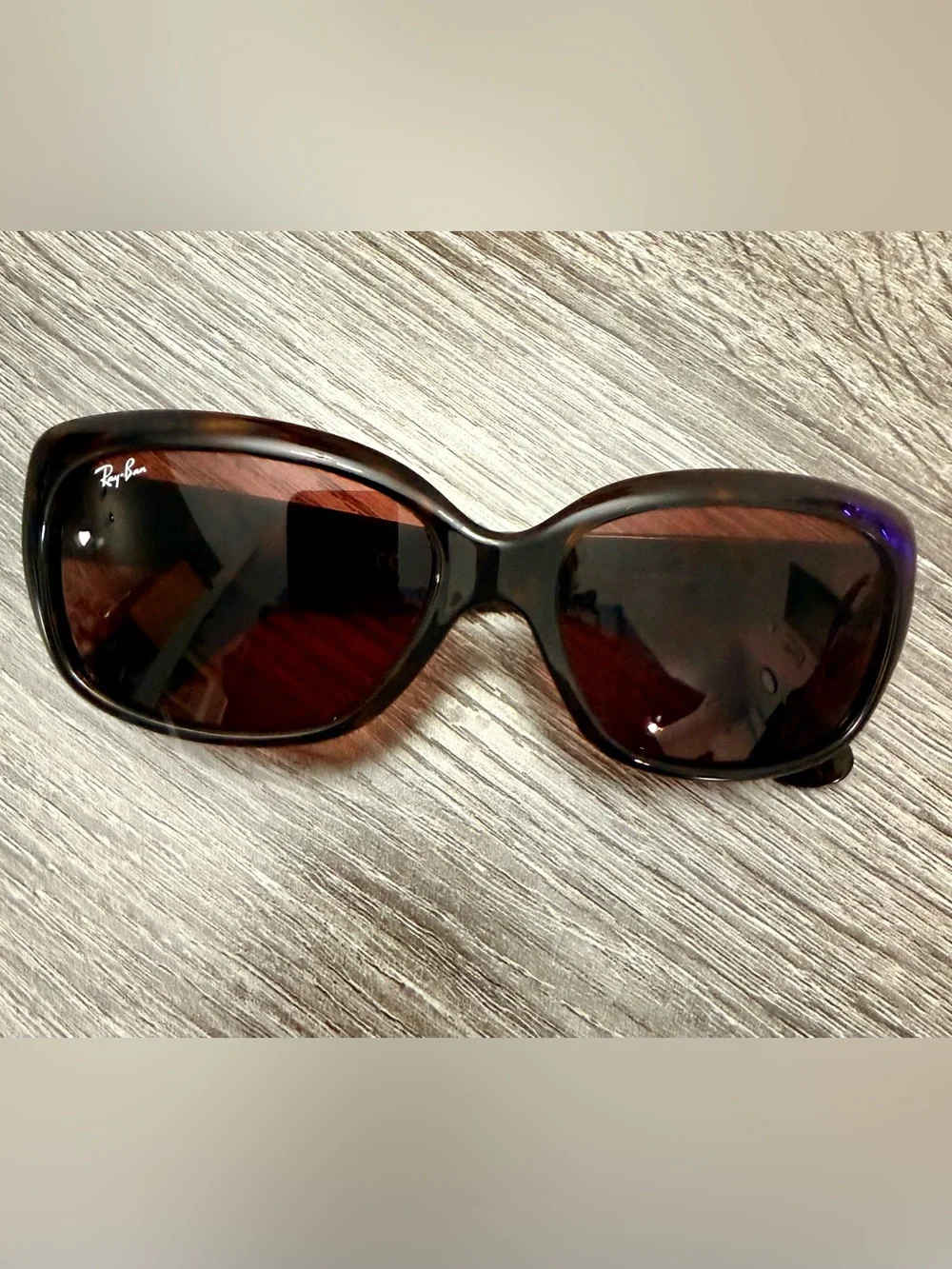 Ray-Ban Jackie Ohh Women's Polished Havana Sunglasses with Brown Glass Lenses